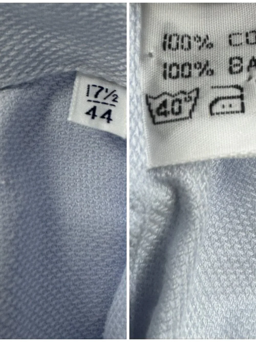 Balmain Tessuto Doppio Ritorto 17.5 Cotton Blue Men Point Shirt Button Up Woven